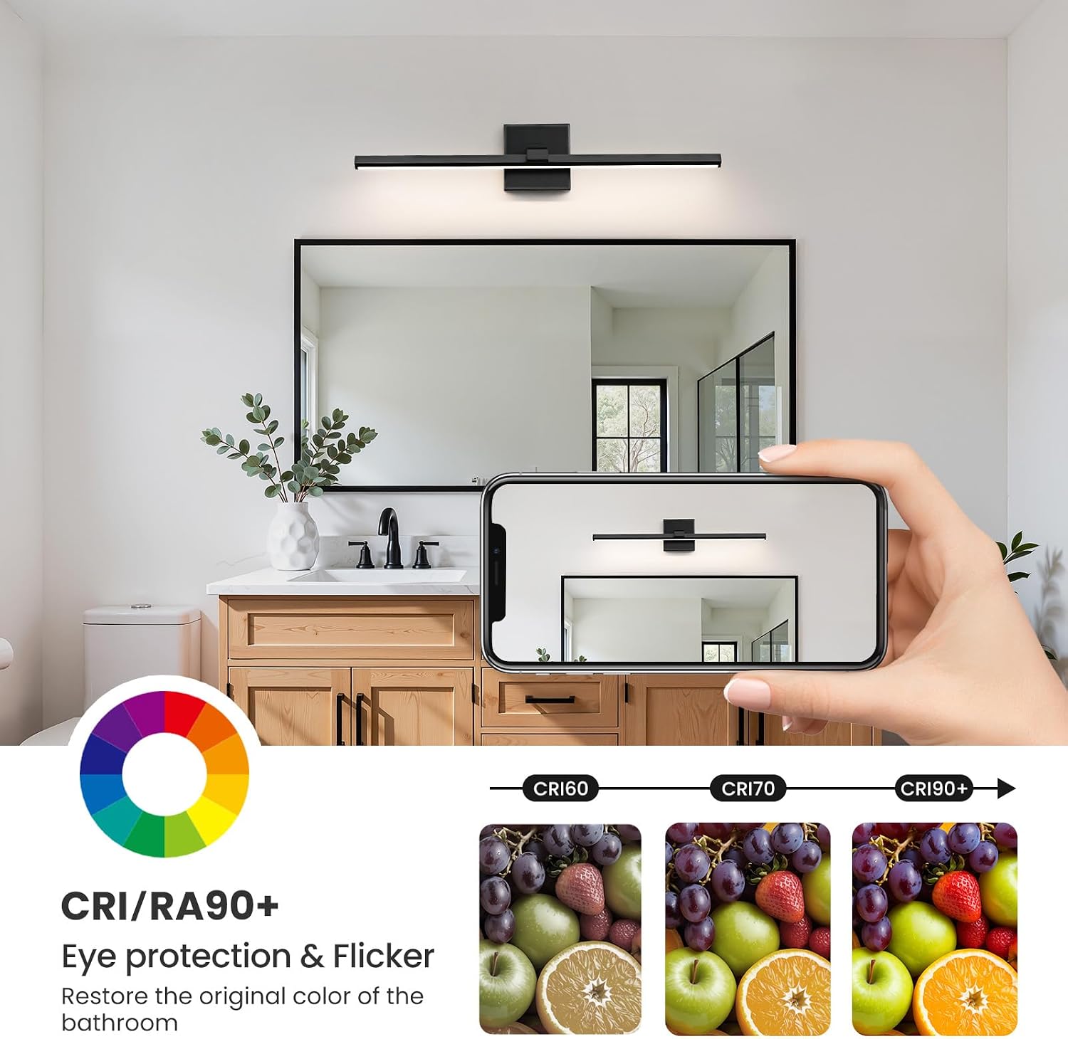 Thumbnail 5 de CCYCOL 8096WL-24 24-Inch LED Bathroom Vanity Light, Dimmable, 5CCT