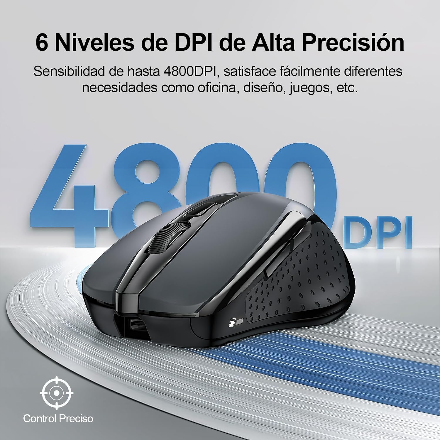 Detalle 2 de TECKNET Ratón Bluetooth Recargable 4800 dpi