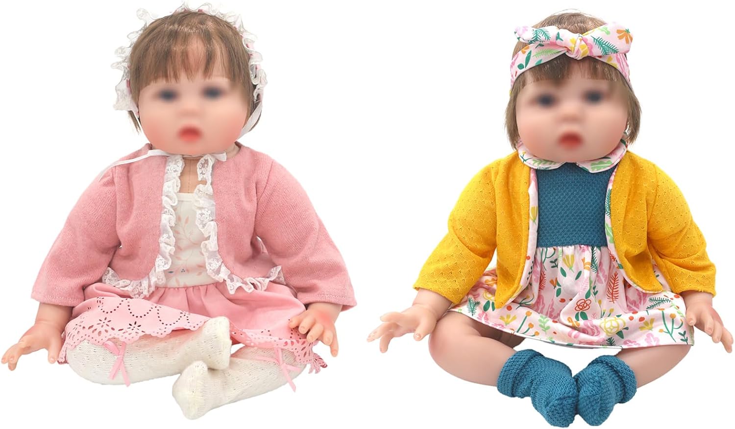 Detalle 2 de Doll Clothes for 18-20 Inch Baby Dolls: 2-Pack Outfits (43-50 cm) with Coat, Headband and Socks