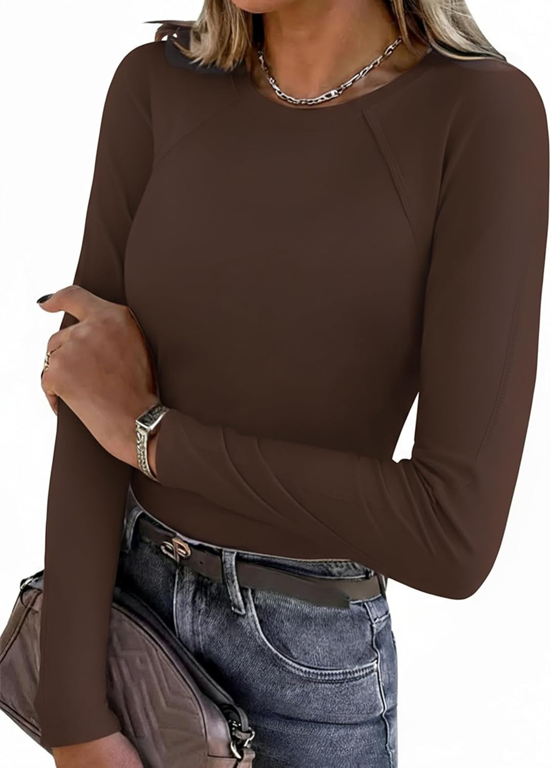 Thumbnail 6 de Bresdk sous vêtement thermique femme à manches longues Basic Tee Shirt Thermique – Col ras du cou – Slim Fit (Hiver/Automne)