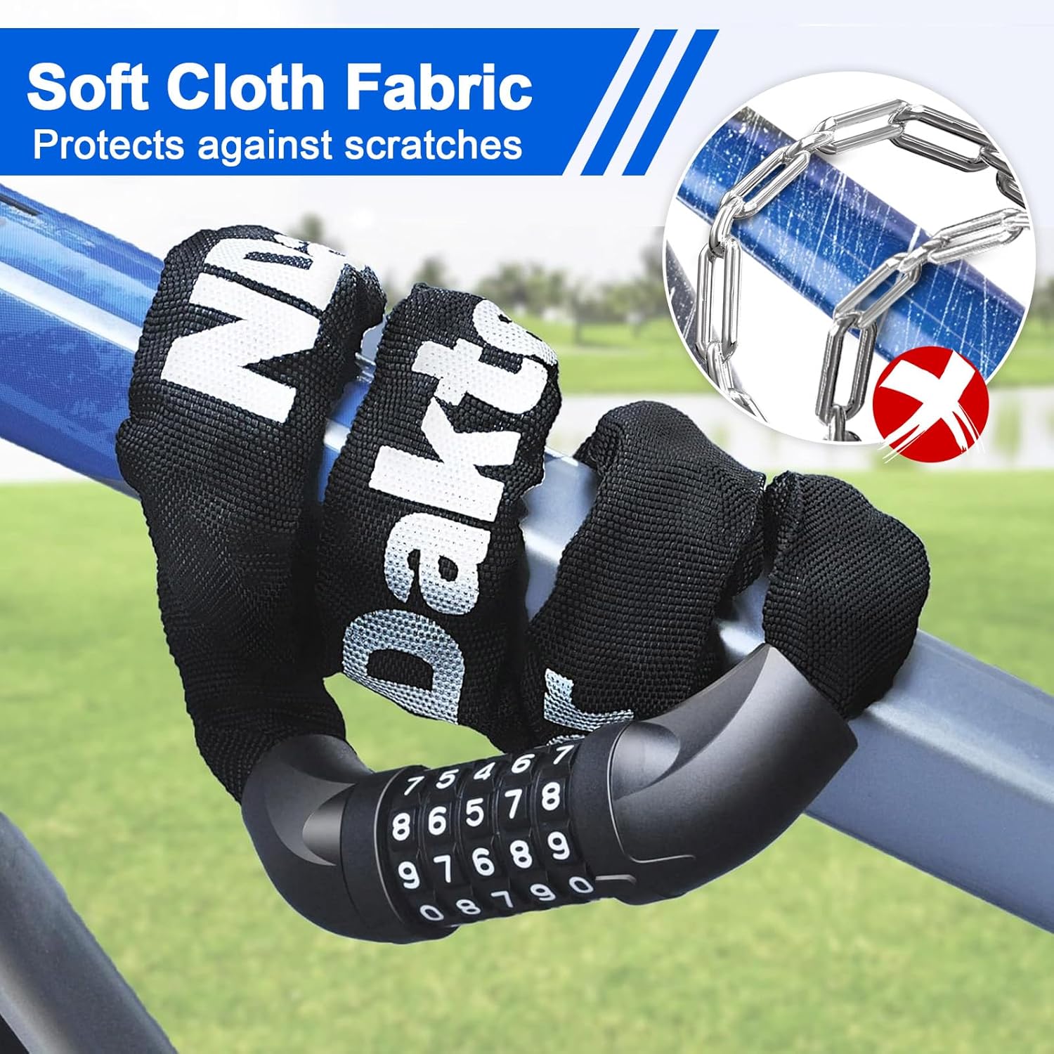 Thumbnail 4 de NDakter Bike Lock 5-Digit Resettable Chain Lock (Combination, Heavy-Duty)