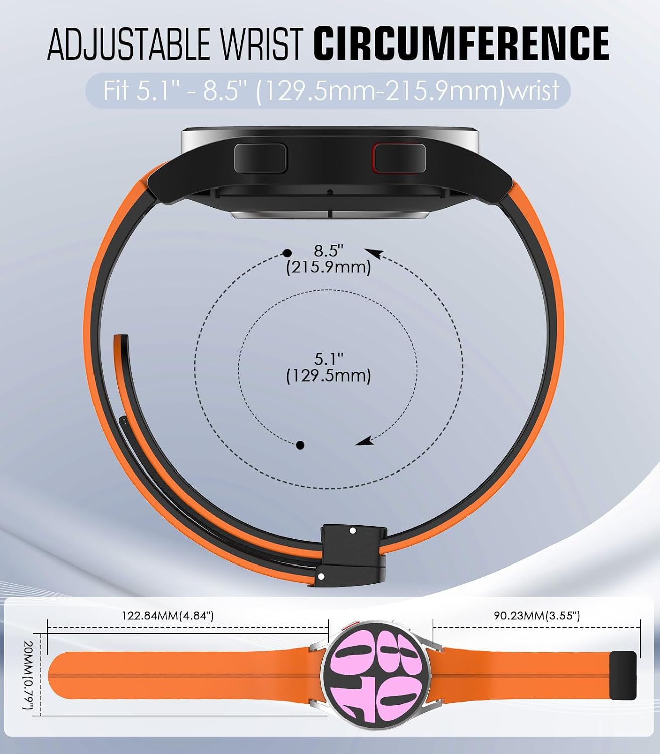 Thumbnail 5 de MoKo Strap for Samsung Galaxy Watch 44mm, silicone bands