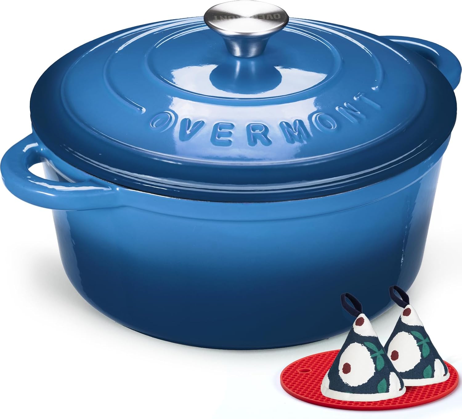 Detalle de Overmont Enameled Cast Iron Dutch Oven 7QT 🍲