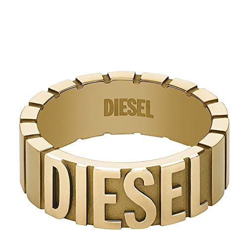Detalle de Diesel Bague homme en acier inoxydable doré — DX1439710