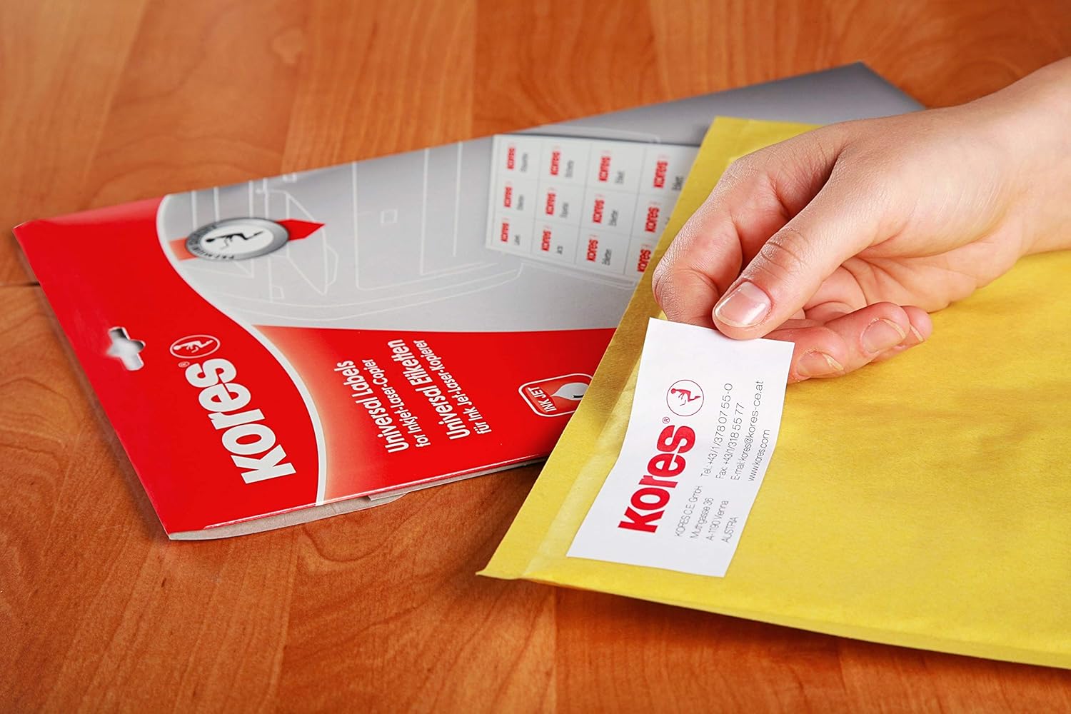 Thumbnail 1 de Kores Universal-Etiketten L210148 (DIN A5, 210 x 148,5 mm) für Inkjet, Laser & Kopierer – 100 Blatt