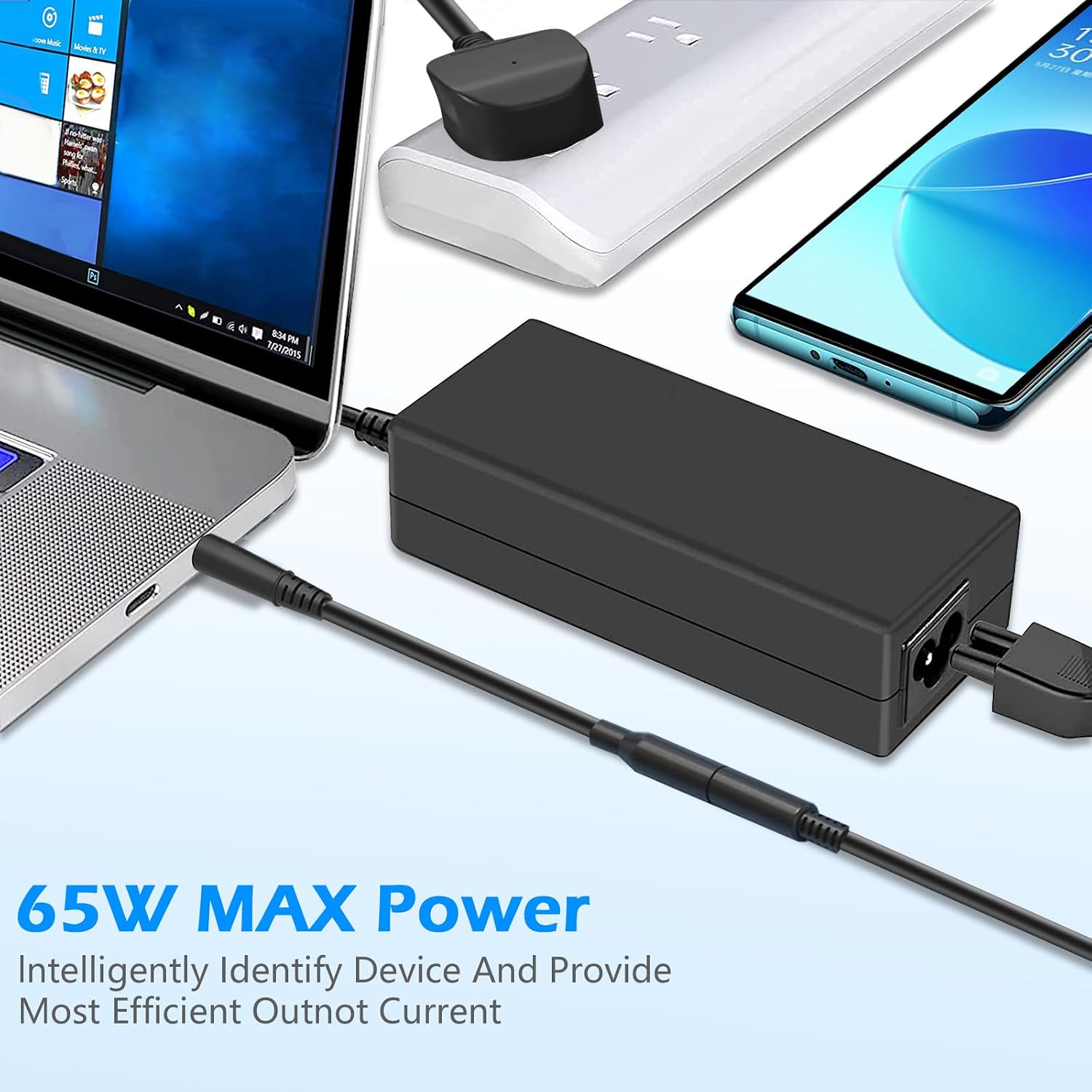 Detalle de Givehooy Givehooy-Usbc-chg-01 65W Dell Laptop Charger, 19.5V