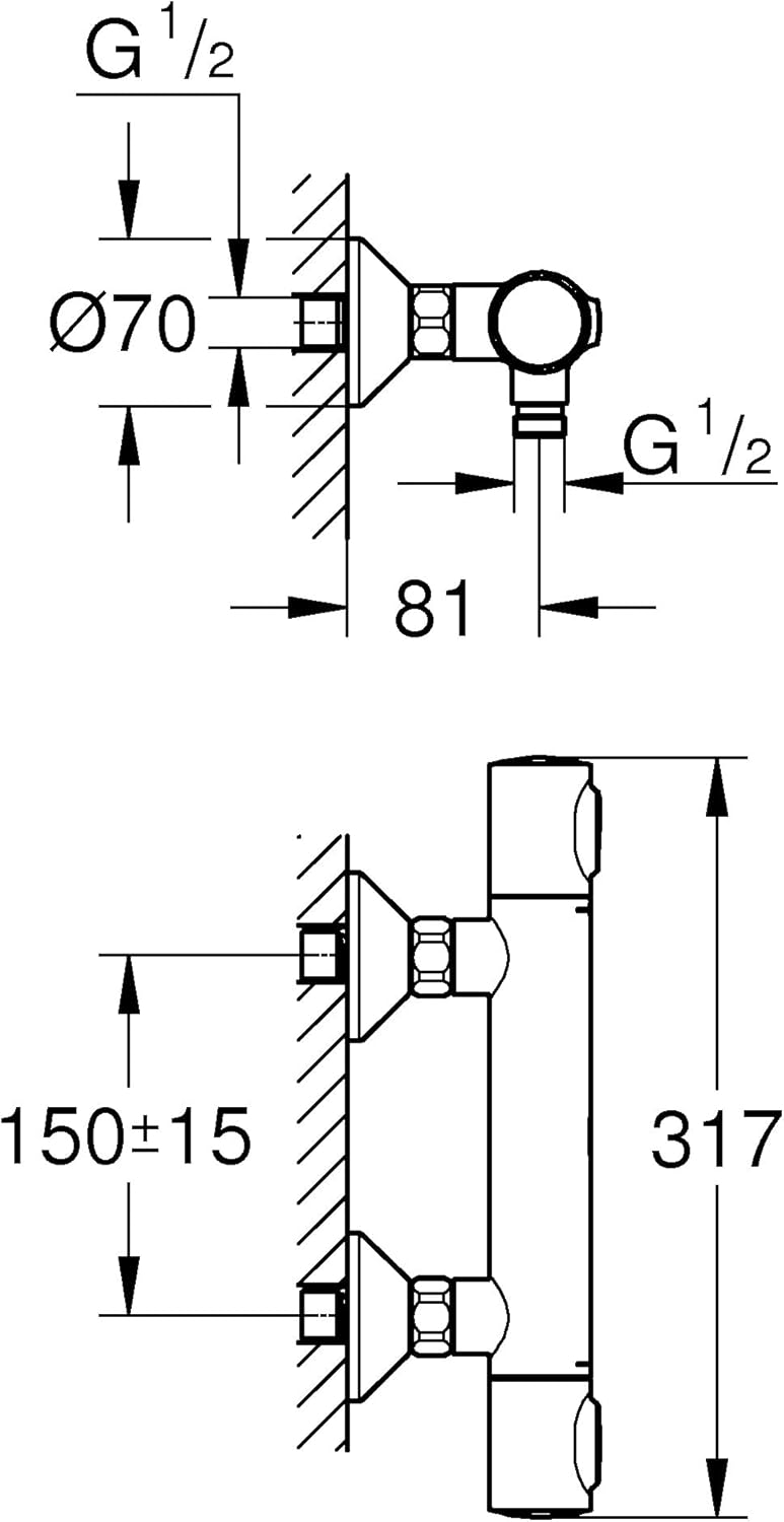 Thumbnail 1 de GROHE QUICKFIX Precision Flow: Miscelatore termostatico per doccia Cromato 34840000