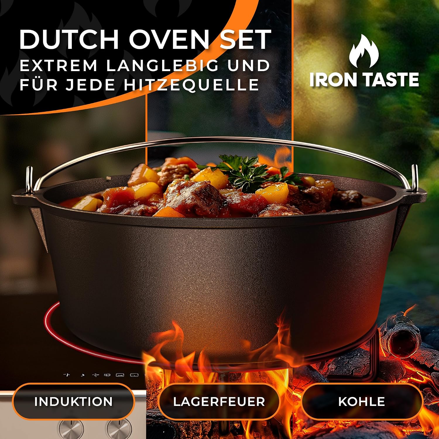 Detalle de Dutch Oven Set 9L von Iron Taste