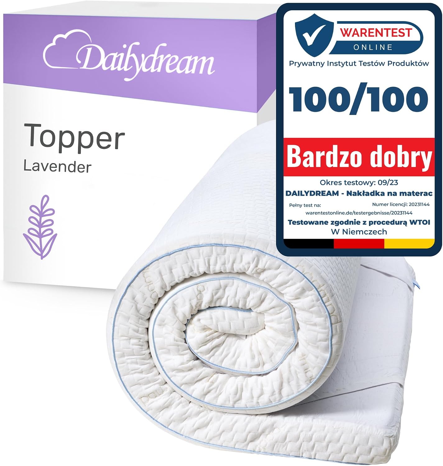 Detalle de Dailydream MWH-3083 Model M – topper z pianki visco 90x200 cm, 80–100 kg