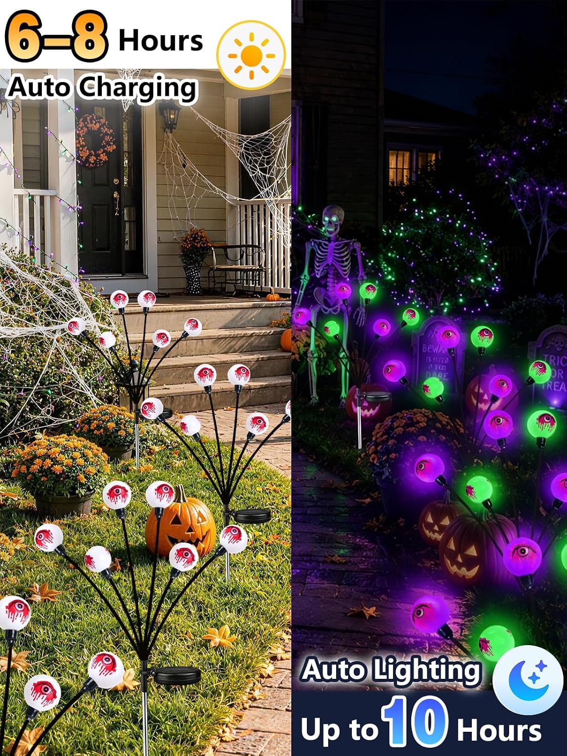 Detalle 2 de Solar Halloween Eyeball Lights, 6-Pack