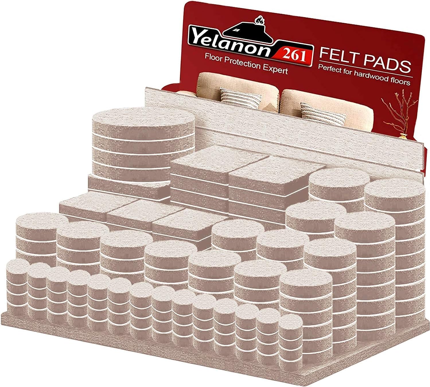 Detalle de Yelanon Felt Furniture Pads 261pcs pack