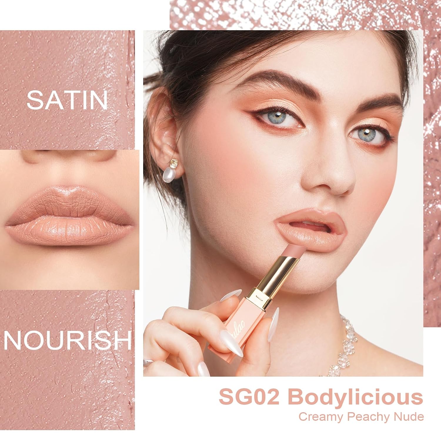 Detalle de Oulac Nude Satin Lippenstift SG02, 4 g