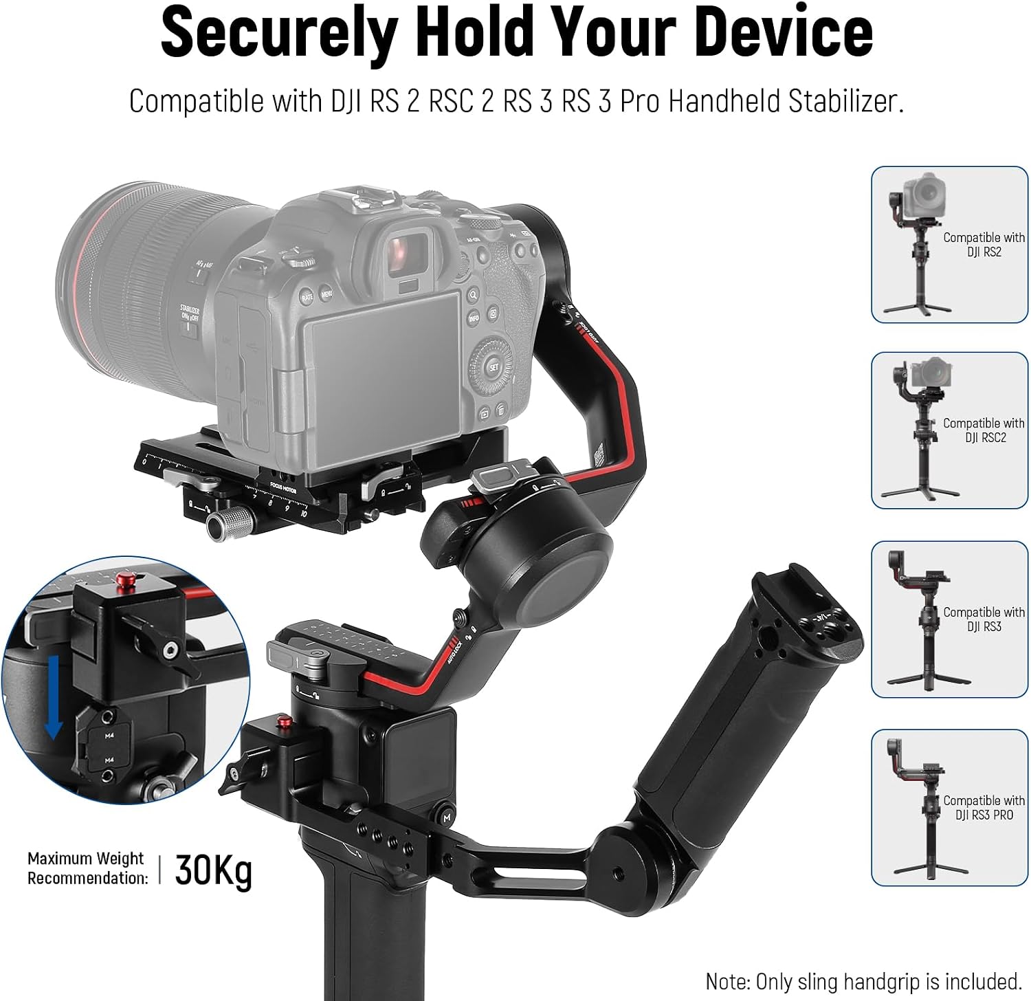 Thumbnail 6 de NEEWER Adjustable Sling Handle Grip for DJI Ronin RS4/RS3 Mini/RS3 Pro/RS2/RSC 2 gimbals (ST49)