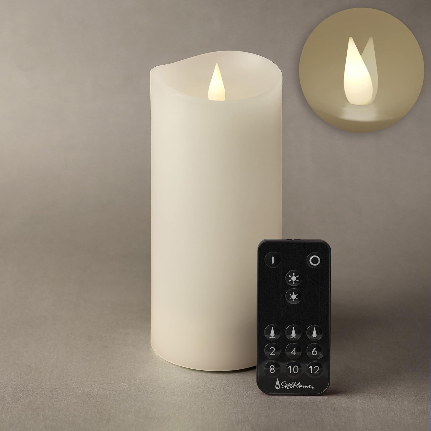 Detalle de Softflame Flameless LED Candles, 3 x 7.1 in.
