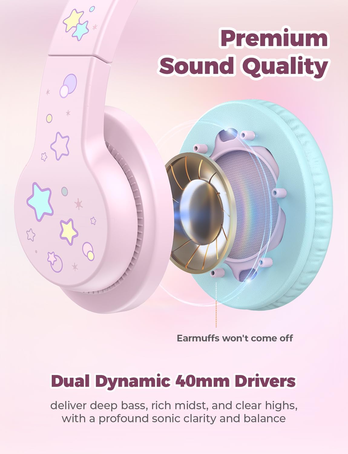 Thumbnail 3 de iClever HS19S Kids Headphones 85 dB