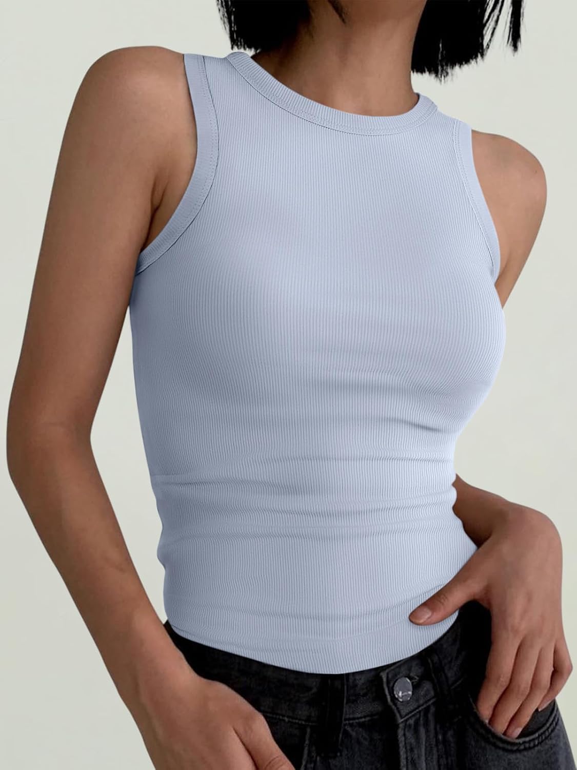 Detalle 2 de Womens Sleeveless High Neck Tank Top XS-XXL