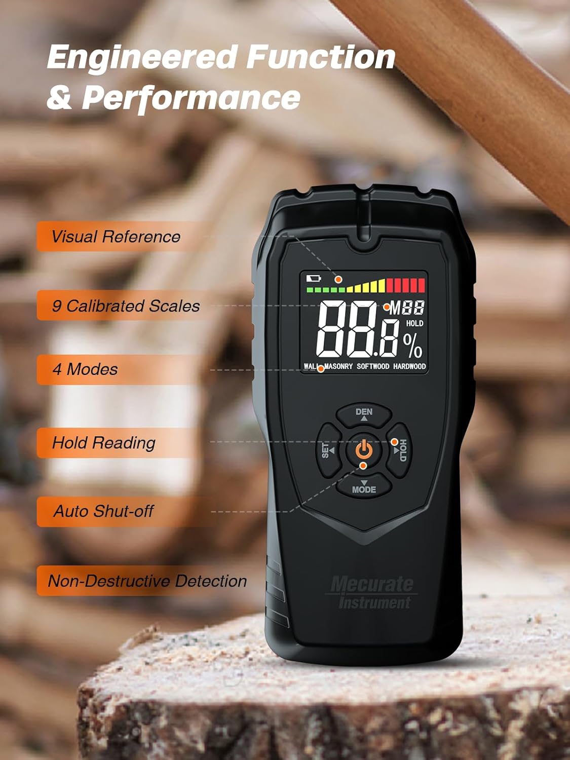 Thumbnail 6 de Pinless Moisture Meter 4-mode non-destructive detector