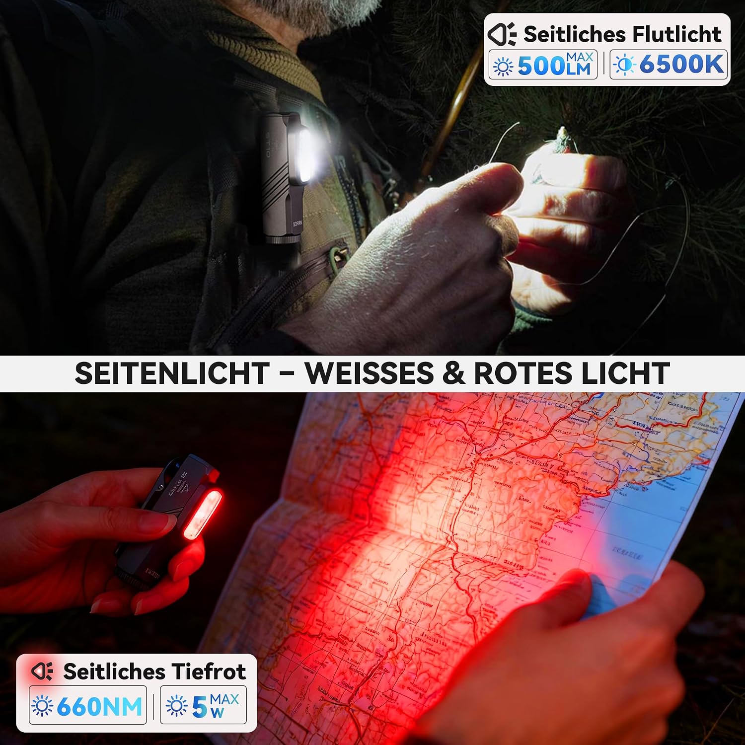 Thumbnail 5 de Sofirn ST10 Mini Taschenlampe, aufladbar (Type-C) mit Spot 1000 lm, Flut 500 lm und rotem Licht