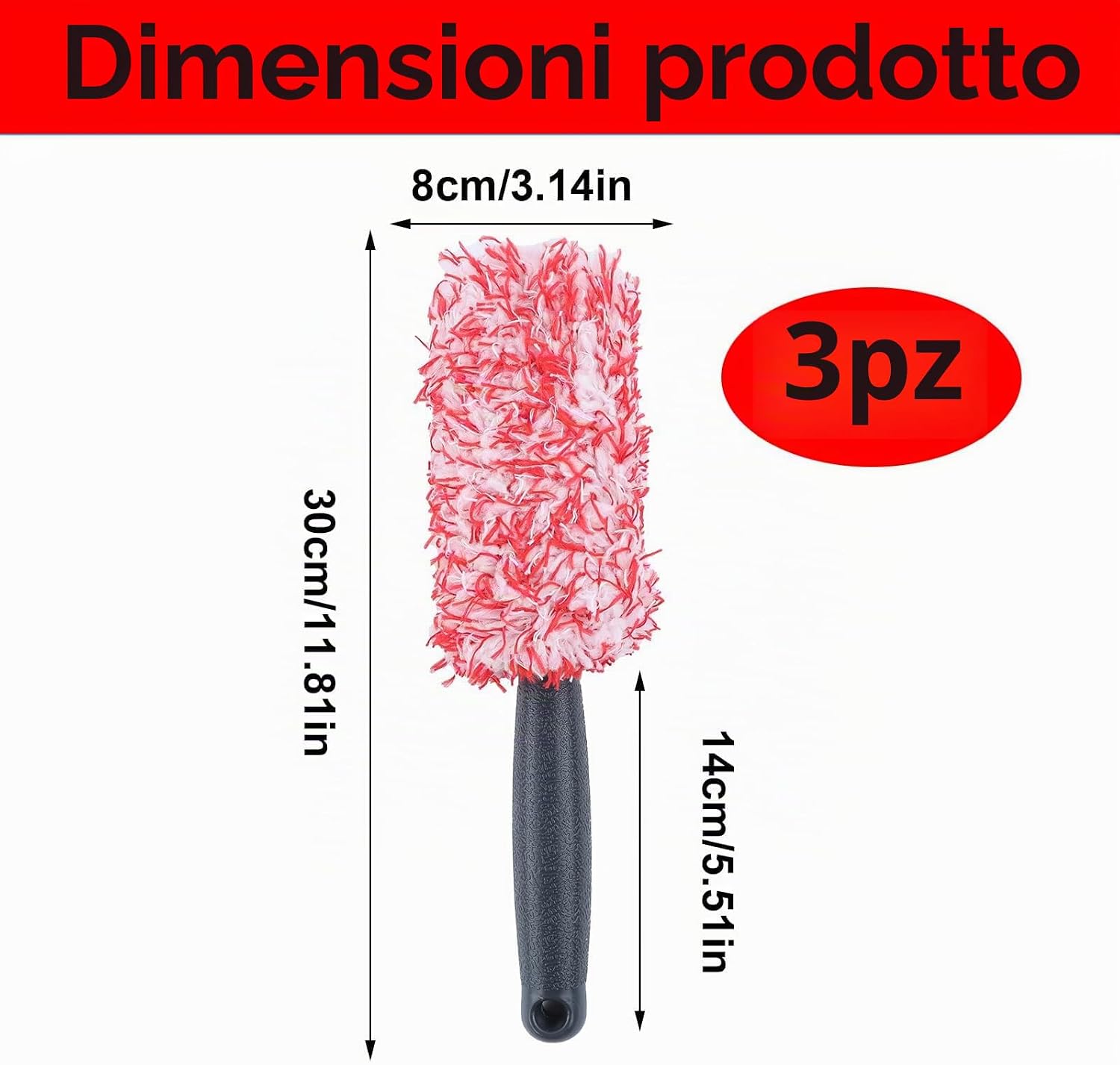 Thumbnail 1 de BFYGDP 3 Pezzi Spazzola Cerchi Auto in Microfibra: Set da 30 cm per una Pulizia Delicata dei Cerchioni