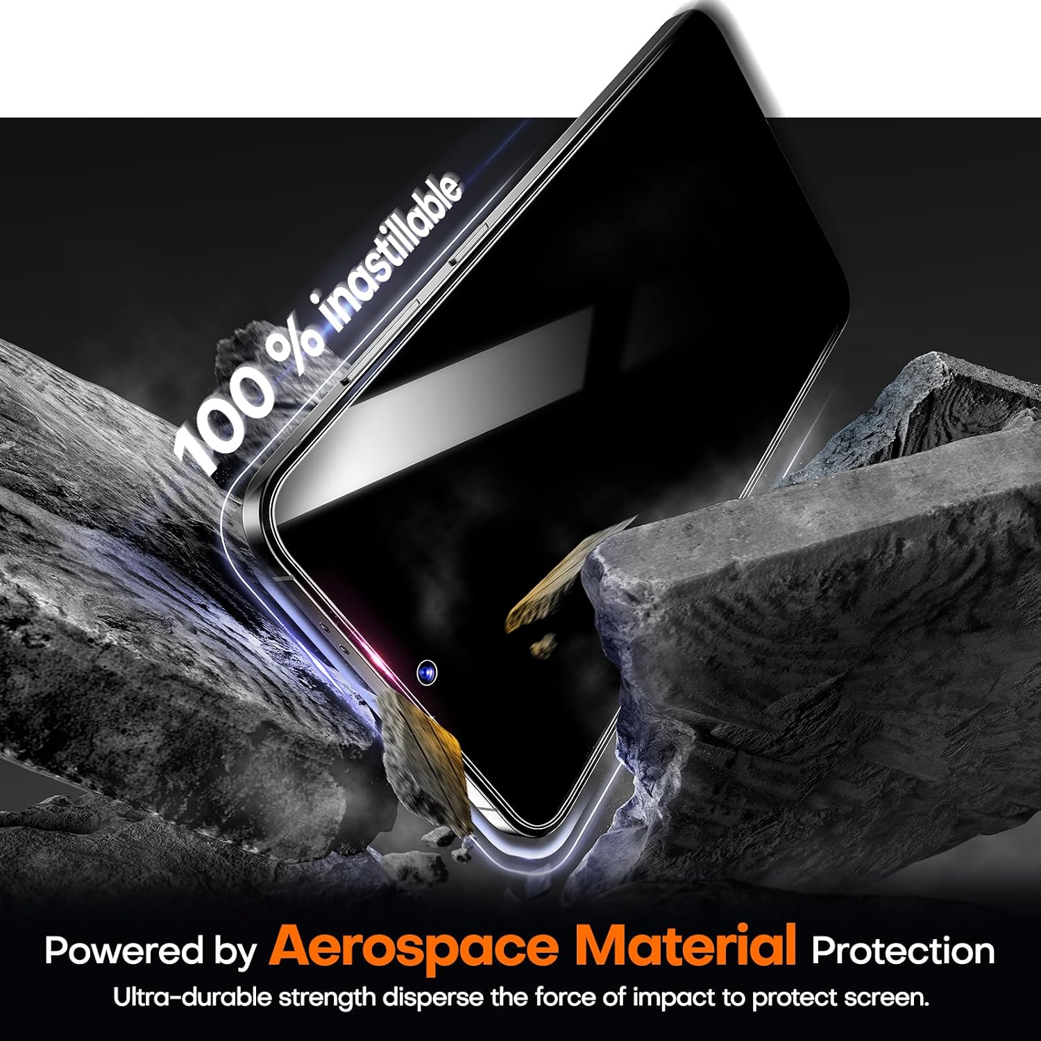 Detalle de LϟK 2 Pack Privacy Screen Protector for Samsung Galaxy S25 – Mil-Grade 9H Tempered Glass with Auto-Dusting Frame