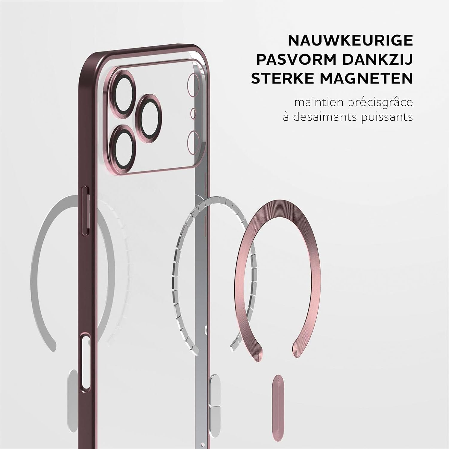 Thumbnail 6 de OneFlow Aura AU-4163655-ROSE hoesje voor iPhone 17 Pro, MagSafe en camerabescherming