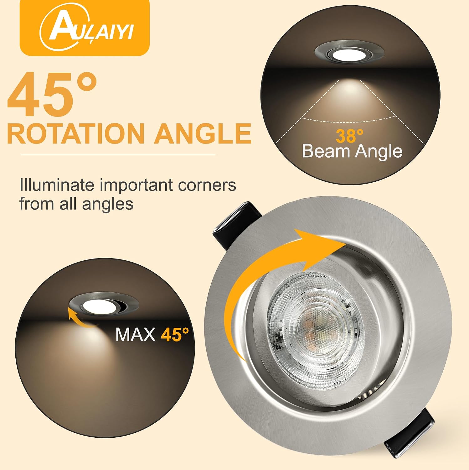 Thumbnail 4 de Aulaiyi LED Einbaustrahler 230V 5,5W 68mm