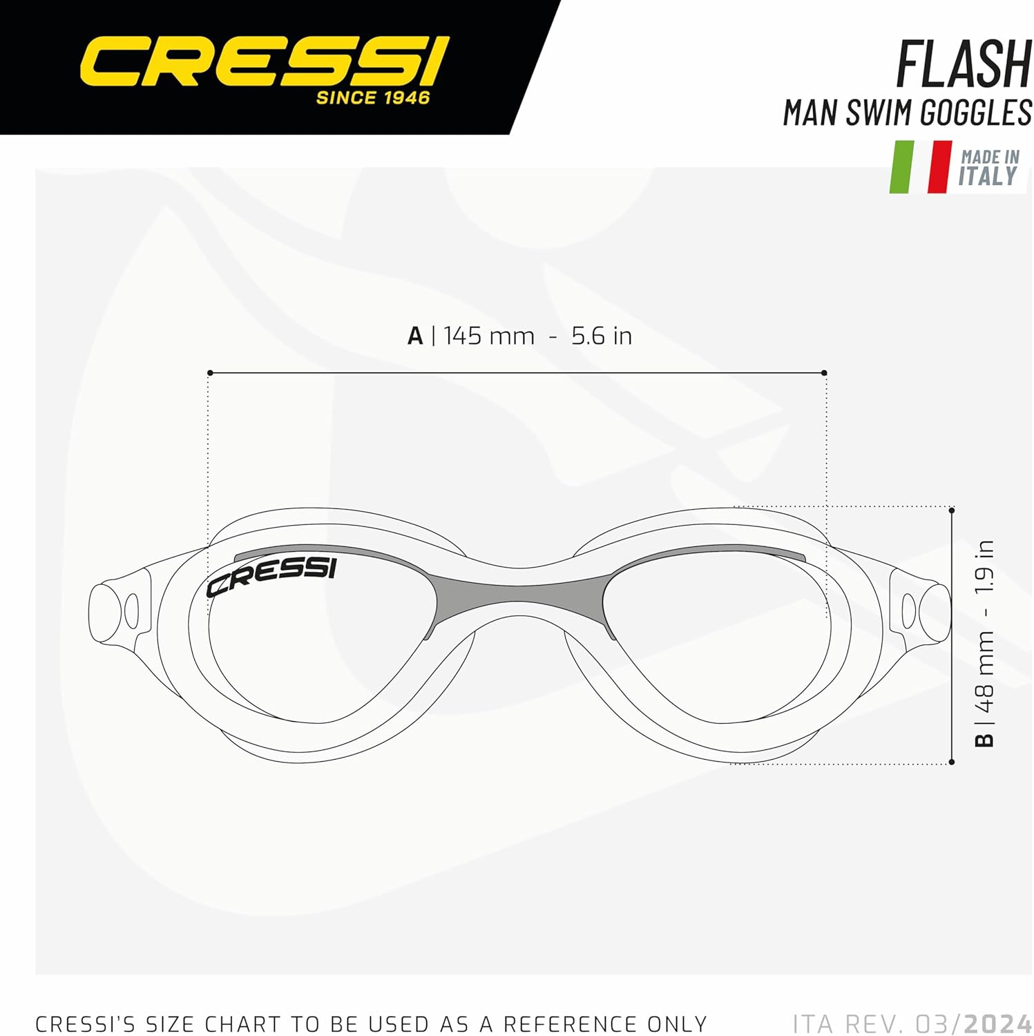 Detalle de CRESSI dal 1946 Flash Goggles: Occhialini a lenti separate per nuoto, piscina e triathlon