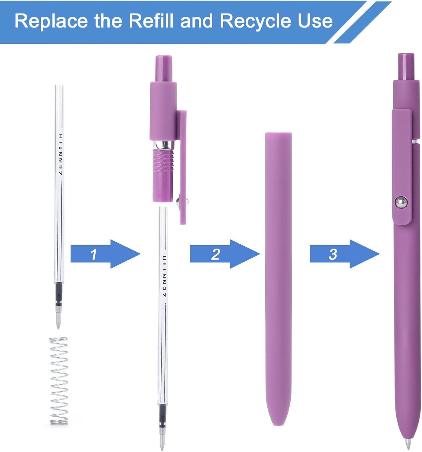 Detalle 2 de FIOVER 5-pack Quick-dry gel pens with fine point and retractable rolling ball (black ink)
