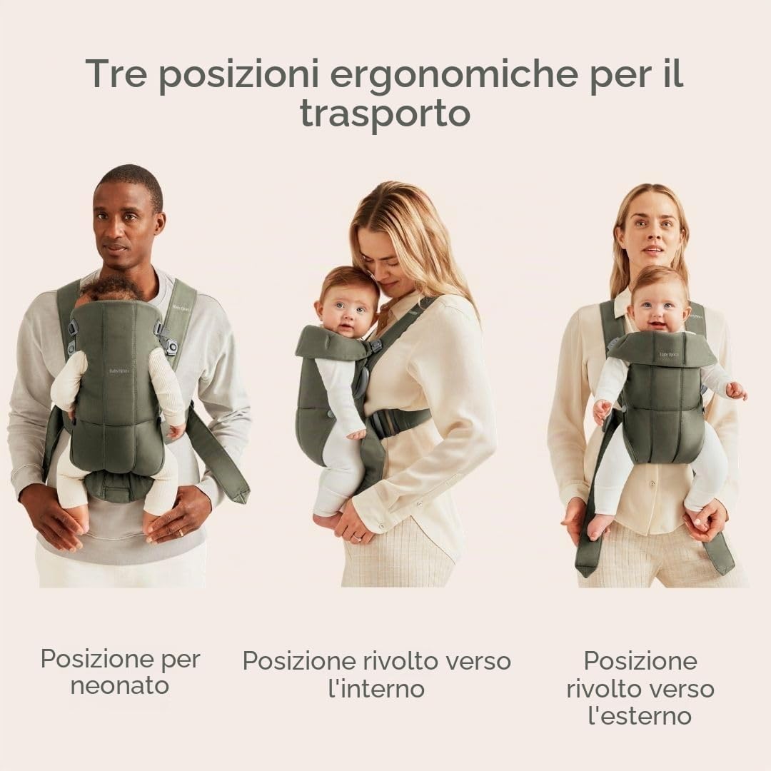 Thumbnail 2 de BabyBjörn Marsupio Mini in tessuto verde scuro: per neonati e fino a 0-12 mesi