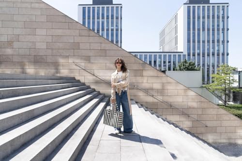 Detalle de reisenthel Daily Shopper Summerstripes Black – Moderner, geradliniger Alltags- und Einkaufsbegleiter