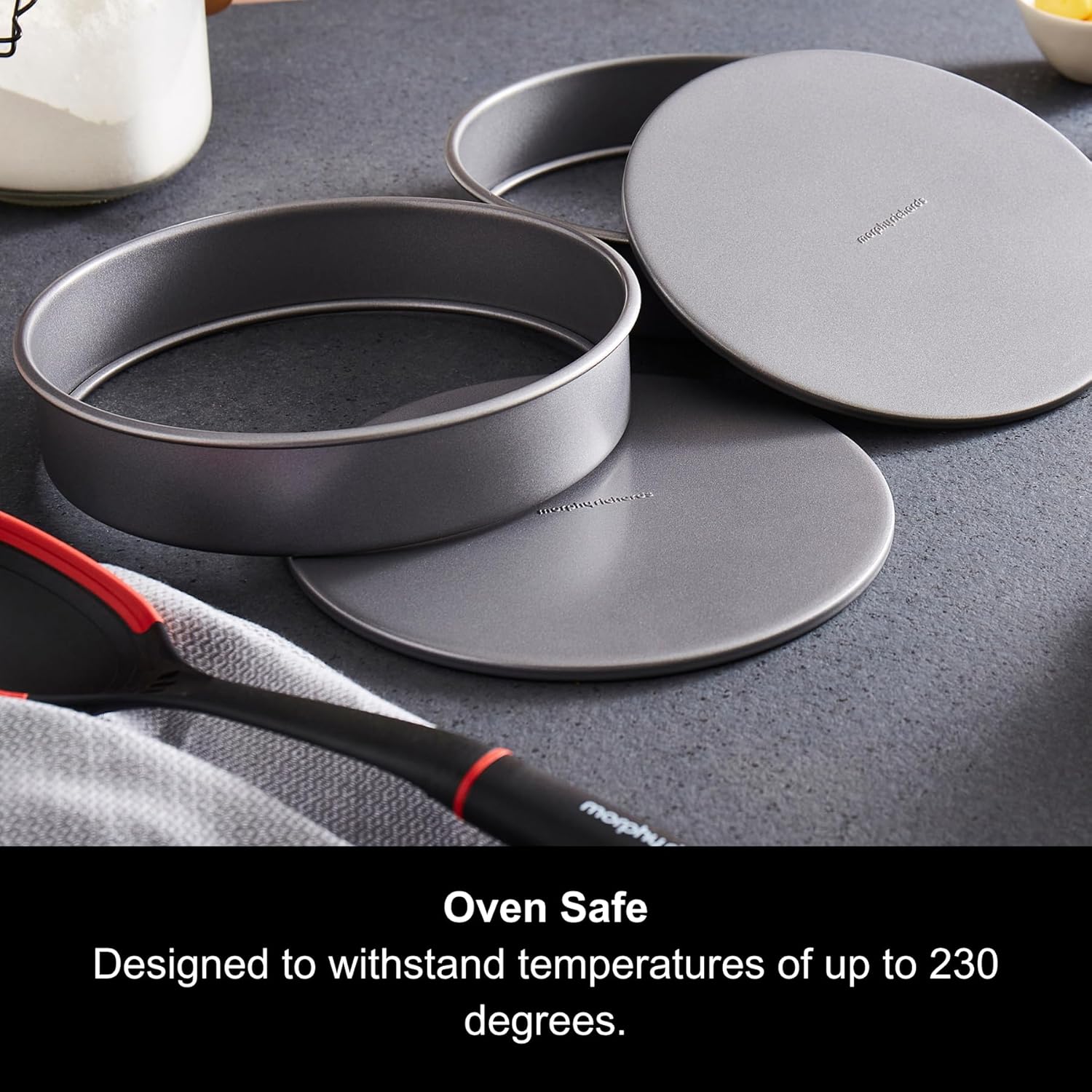 Thumbnail 4 de Morphy Richards 8" Loose Base Shallow Cake Tin Set (Non-Stick Carbon Steel) – 849007