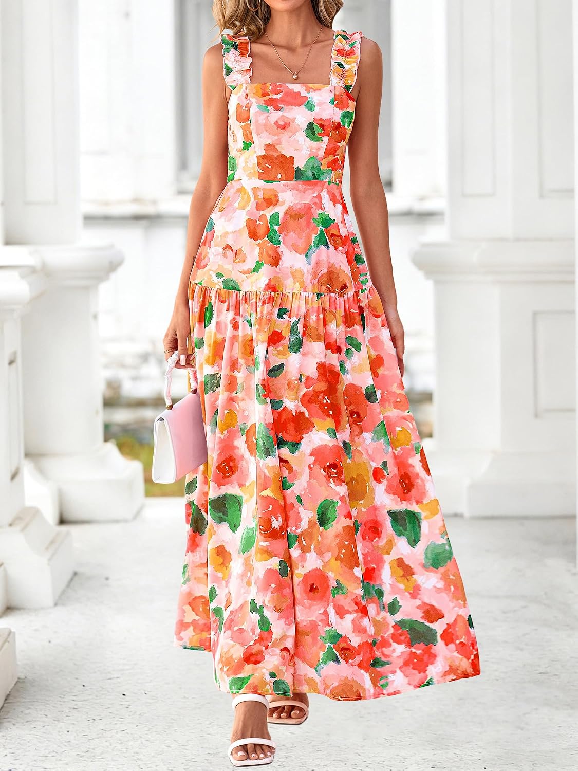Thumbnail 5 de BTFBM Floral Smocked Maxi Dress for Women – Summer 2026