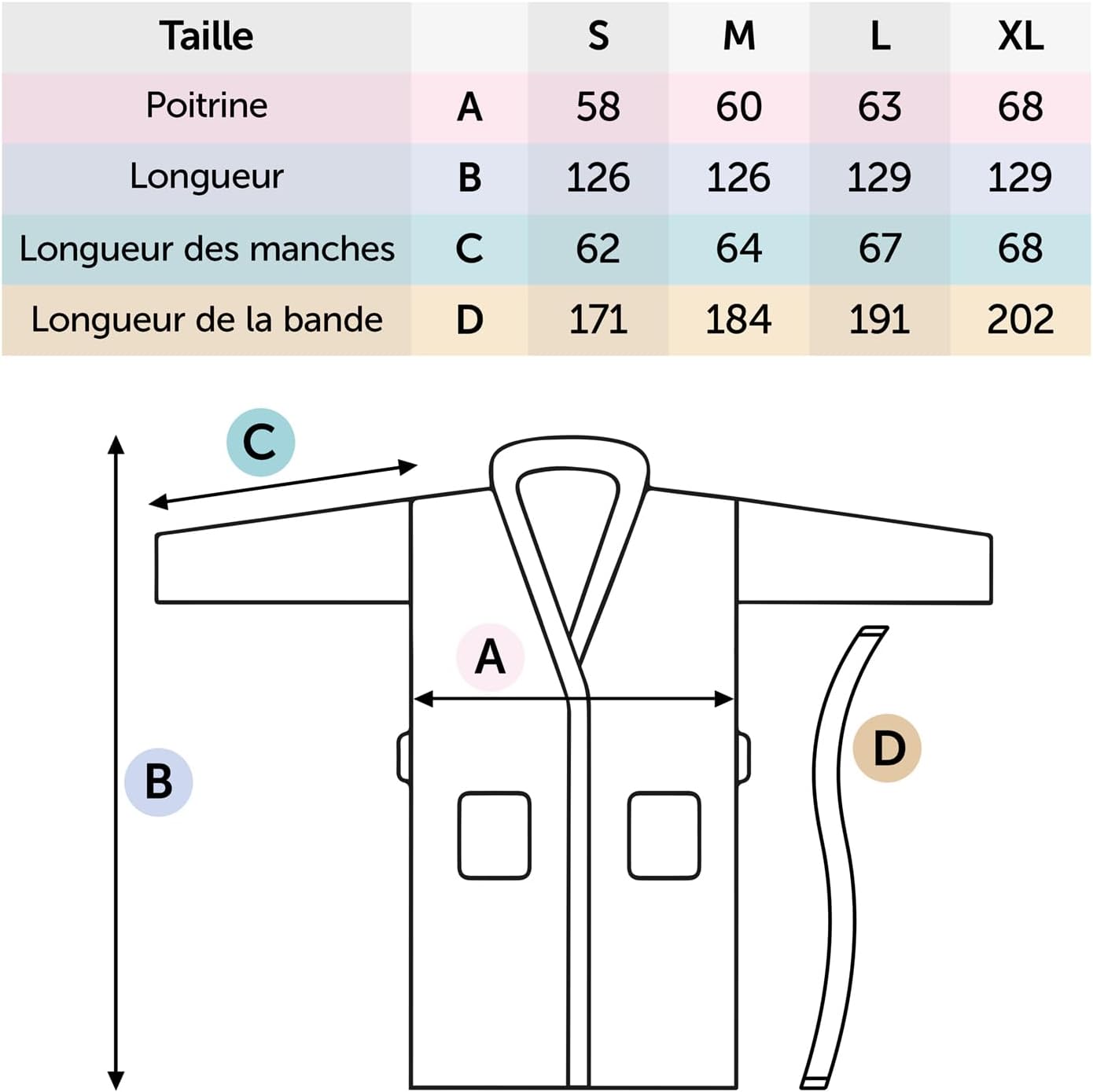 Detalle 2 de Blumtal peignoir de bain femme en coton doux à capuche doublée et velours éponge, certifié Oeko-TEX®
