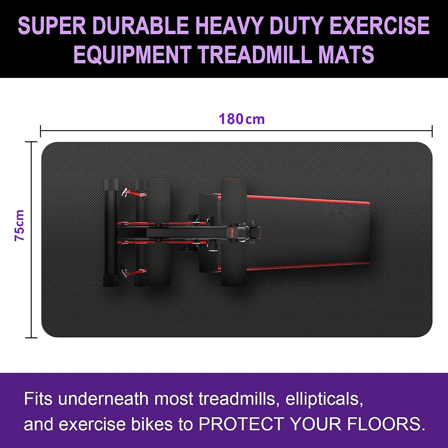 Detalle 2 de Treadmill Mat 180 cm x 75 cm – Heavy‑Duty Exercise Mat 🏋️♀