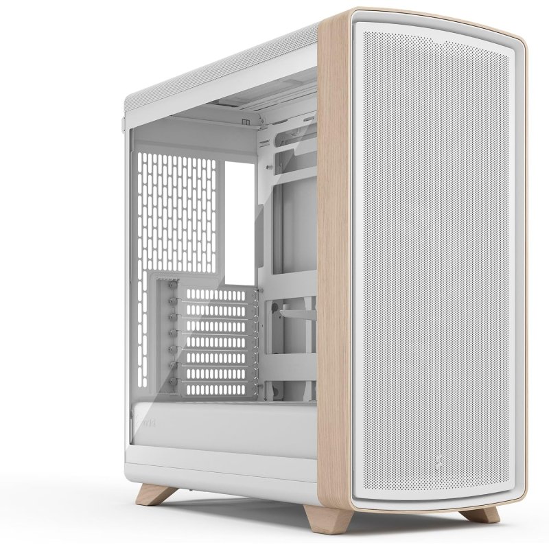 Detalle de Fractal Design Summit Chalk White TG Clear Tint: caja ATX/EATX con panel de cristal y refrigeración de alto rendimiento