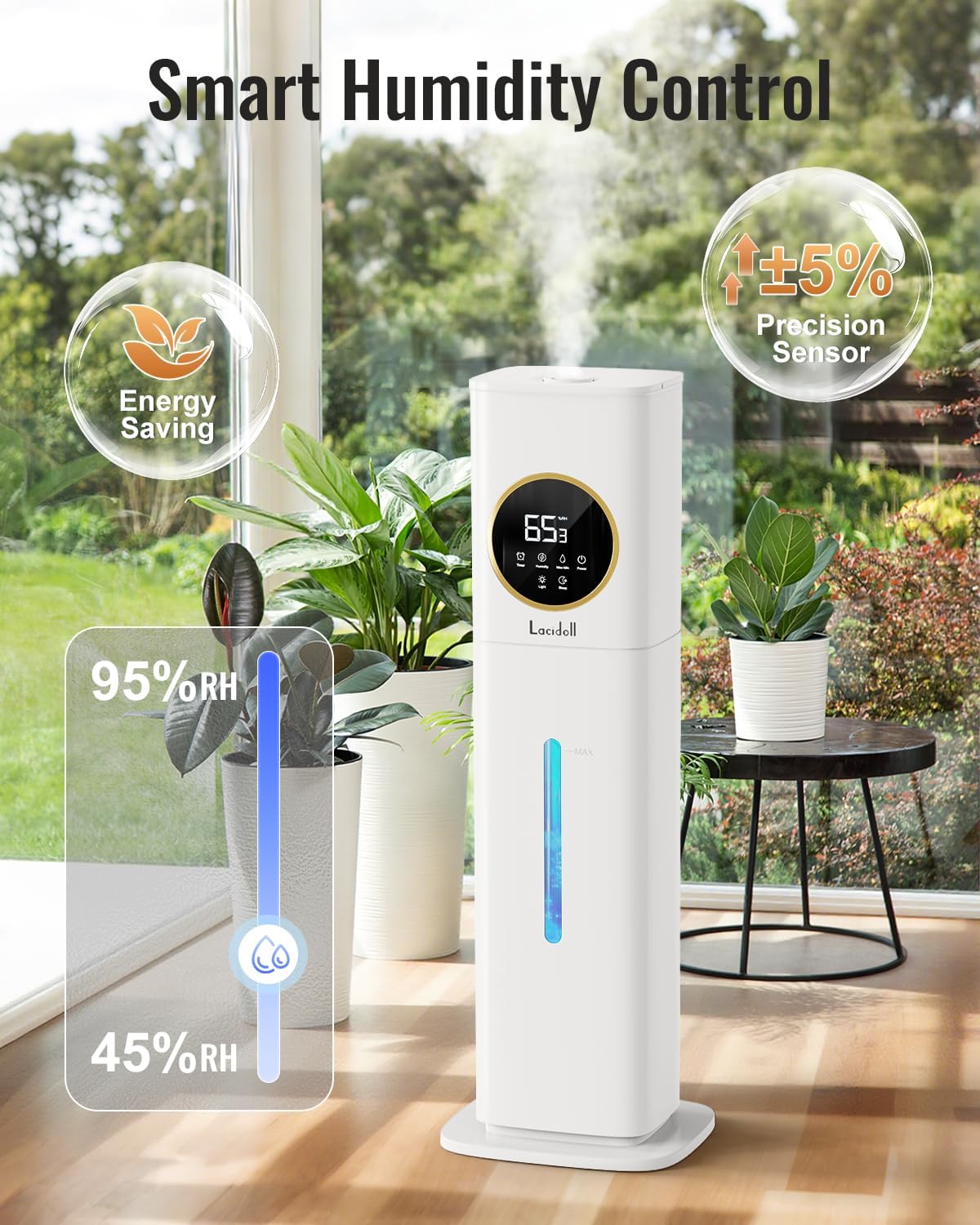 Detalle 2 de Lacidoll LCD-MH-2303-W-CA 8 L Cool Mist Humidifier with Top Fill