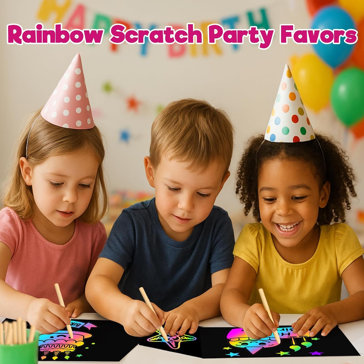 Detalle de ZMLM Scratch Art 100pcs Rainbow Paper for Kids ๐จ