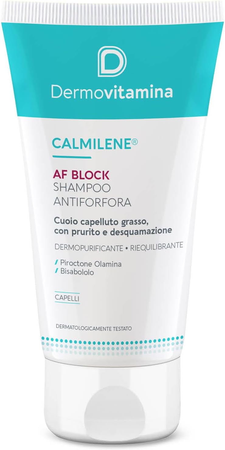 Detalle de Dermovitamina Calmilene AF Block Shampoo Antiforfora per cute grassa e dermatite seborroica, con bisabololo (200 ml)