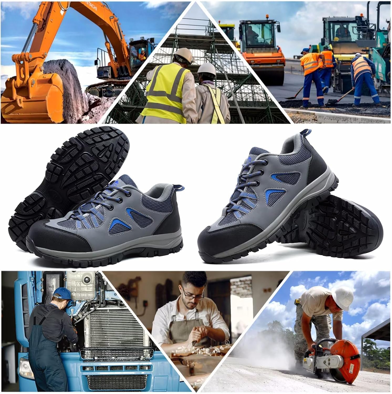 Detalle de Scarpe antinfortunistiche da uomo/donna con punta in acciaio: leggerezza, grip e respirabilità