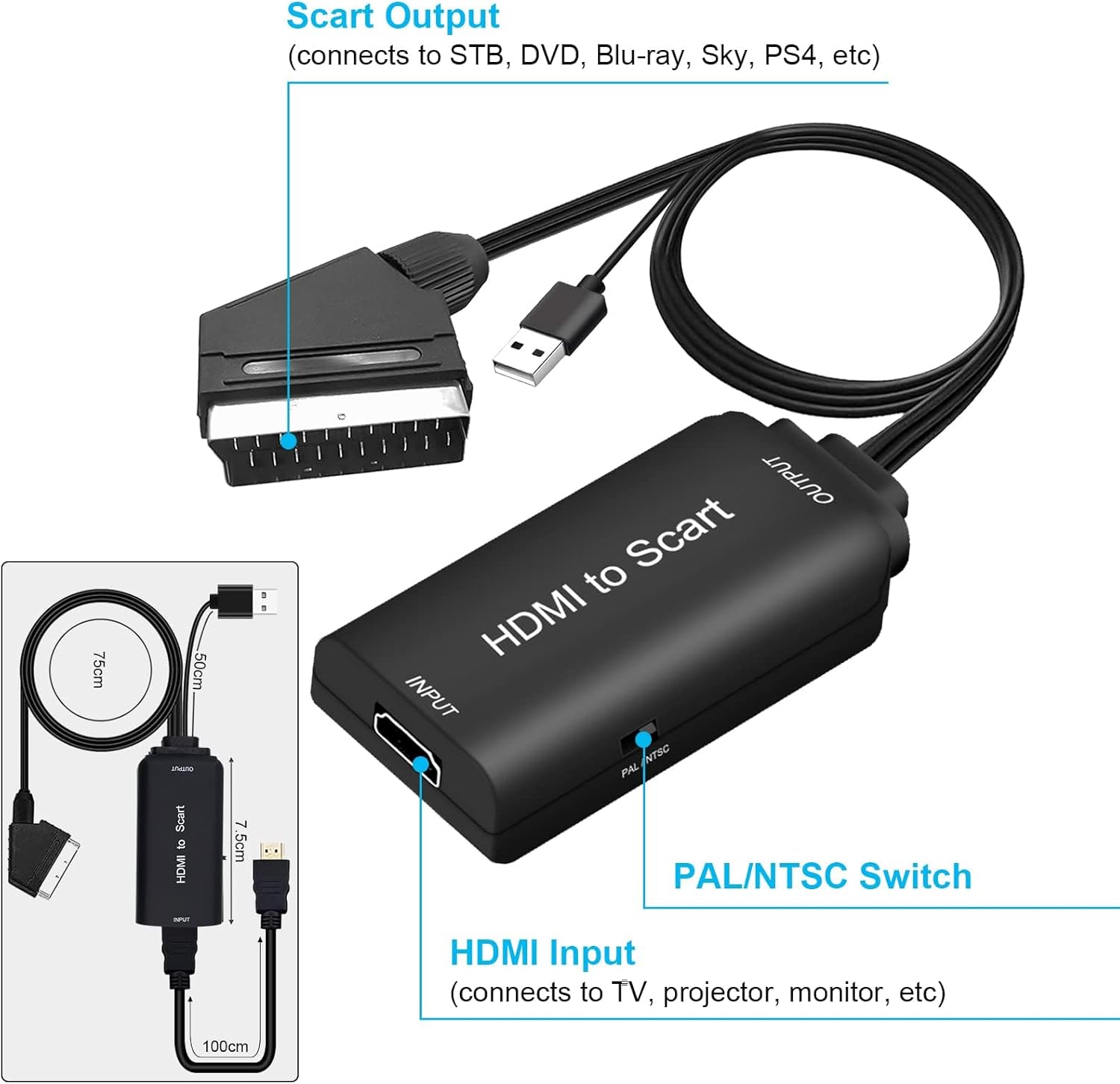 Thumbnail 5 de AMANKA HDMI auf Scart Konverter 1080P