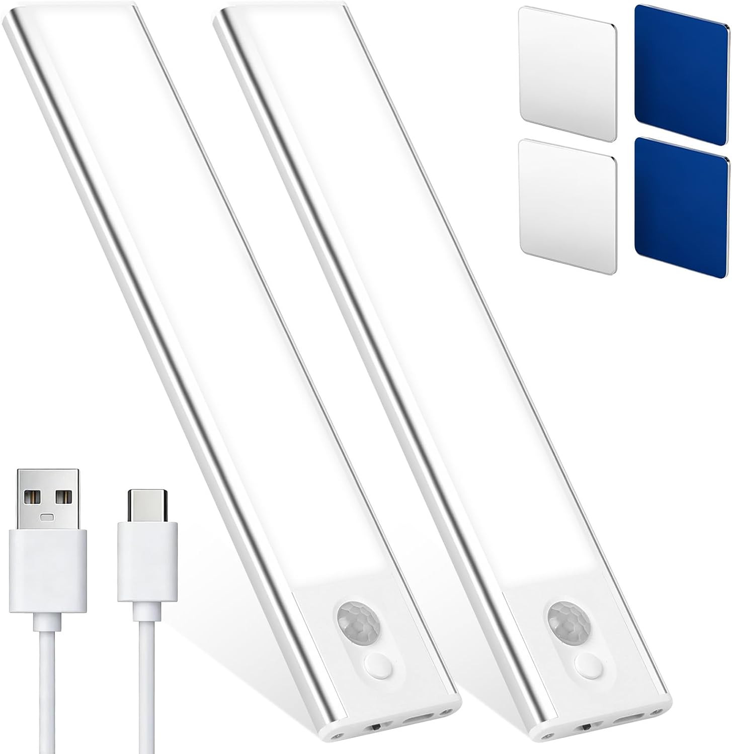 Detalle 2 de Ainiv zestaw 2 lamp LED 20 cm z czujnikiem ruchu, 3 barwami i USB-C