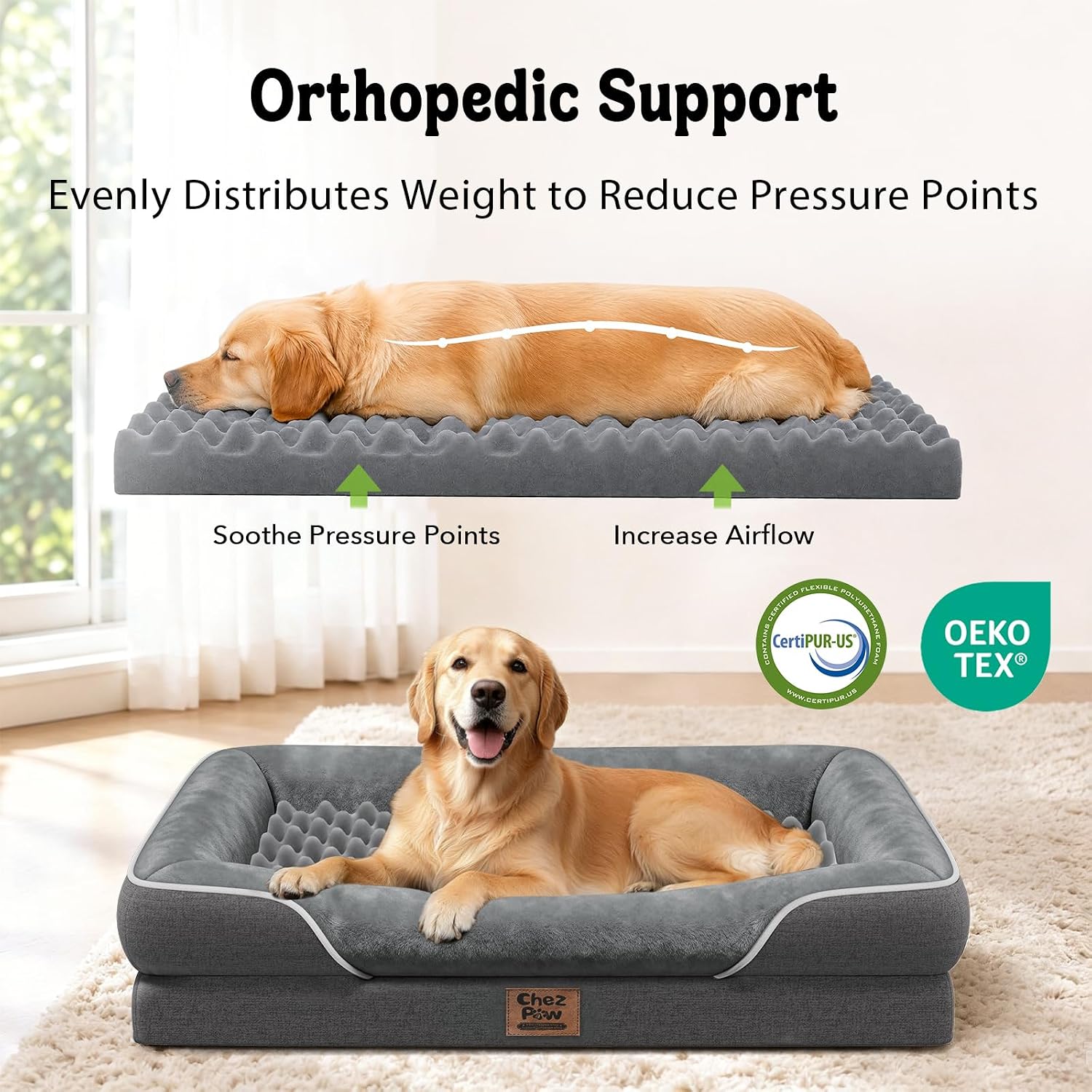 Detalle 2 de Chez Paw Orthopedic Dog Bed, 36 x 27 Inch