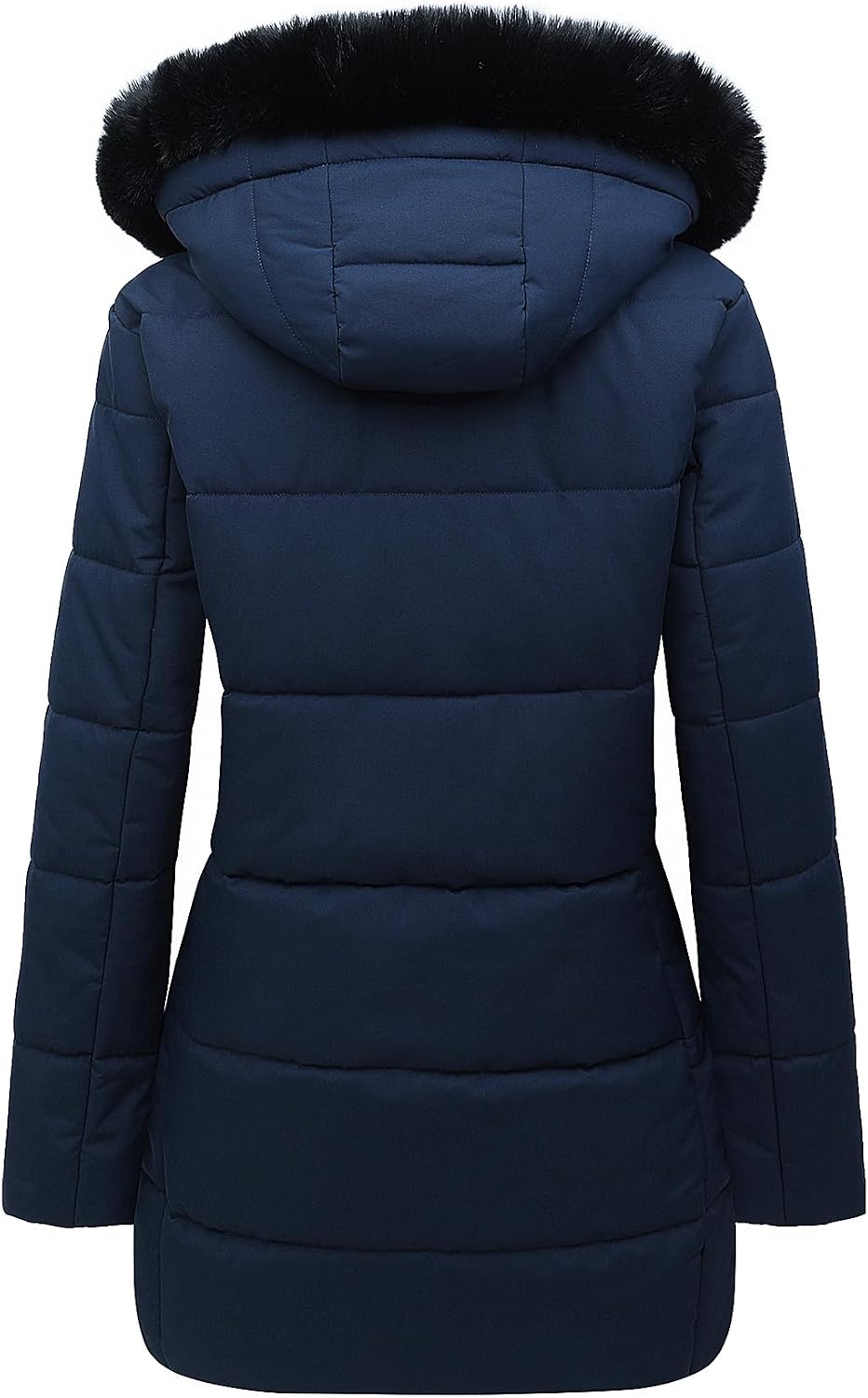 Detalle de MOERDENG Women's Long Winter Puffer Coat, Fleece Lined, Waterproof