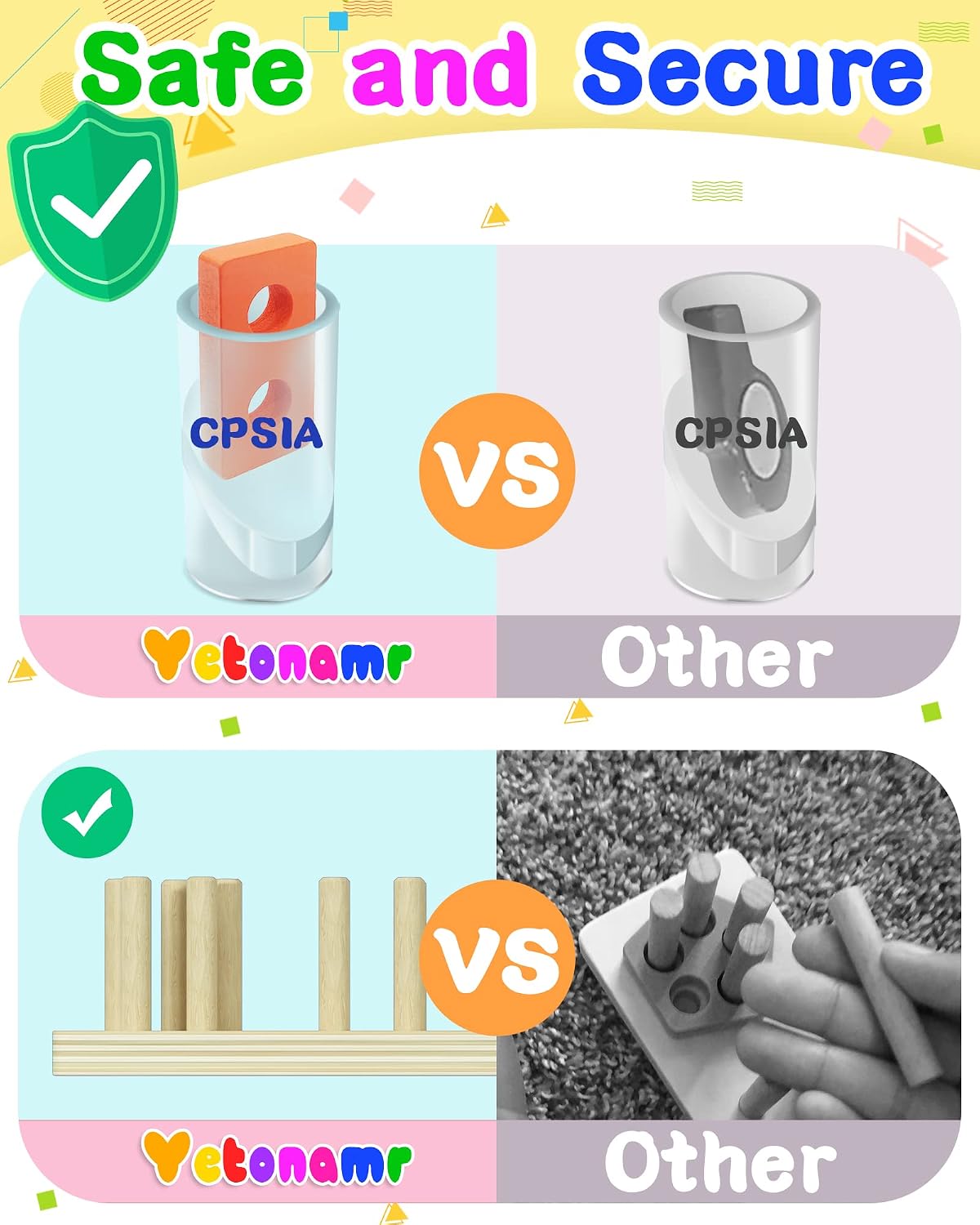 Thumbnail 4 de Yetonamr Montessori Wooden Sensory Toy for Ages 2 🎲