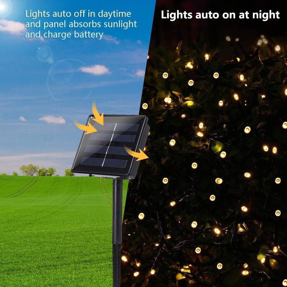 Detalle 2 de Jnaurb JT-ELFC300V0200-C Solar Christmas String Lights, 72 ft, 200 LEDs