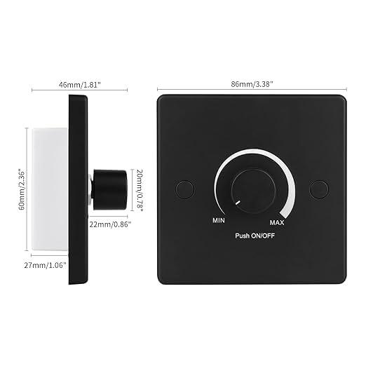 Detalle 2 de Clearhill 12V24VDimmer-5APD3-Black-1P led-dimmer, 12/24 V, PWM, 86 x 86 mm