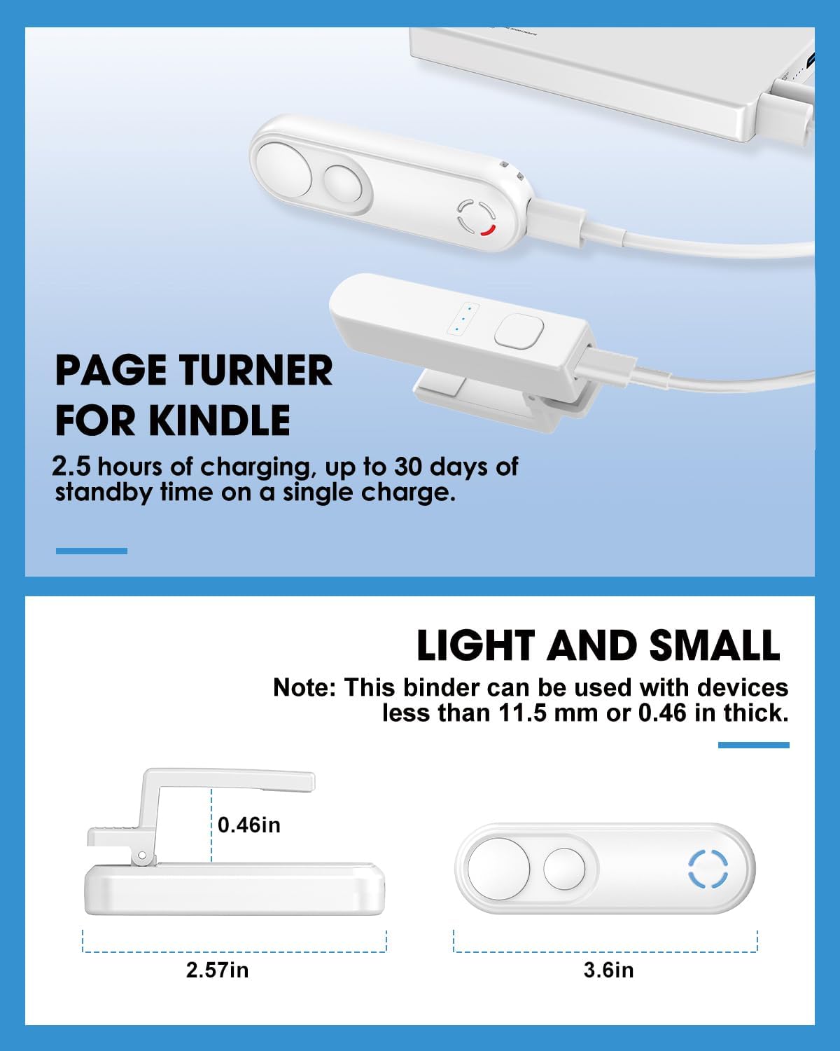 Thumbnail 4 de GEKVIVE RF Remote Control Page Turner (white) for Kindle Paperwhite, Scribe & more