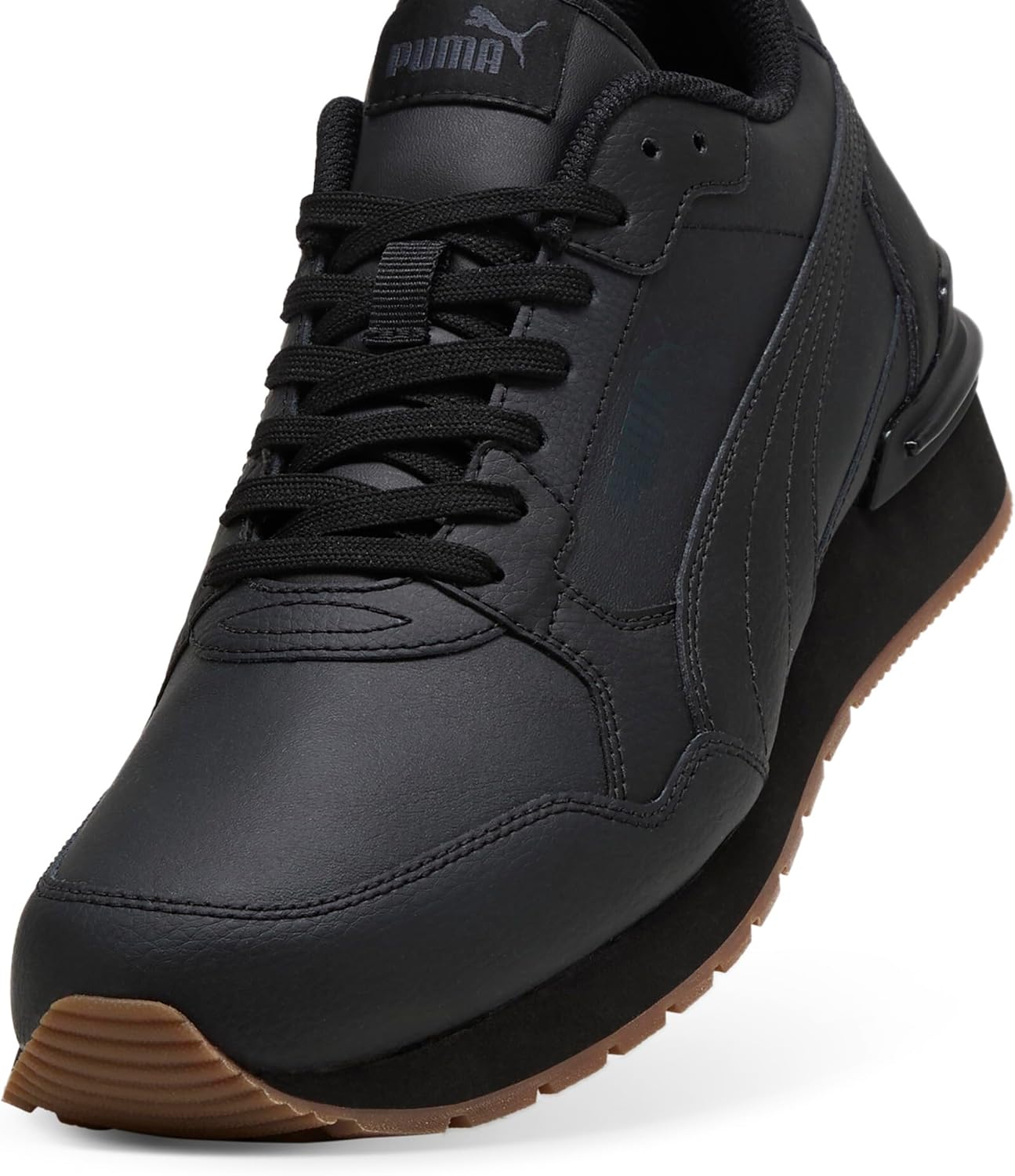 Detalle de PUMA ST Runner V4 L Unisex-Sneaker – Schwarz/Strong Grey-Gum, Größe 9 UK