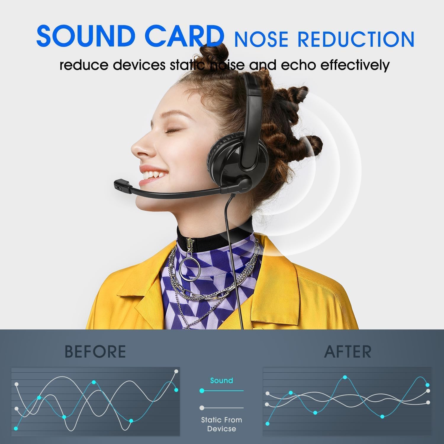 Thumbnail 2 de USB Headset with Microphone 2.5M
