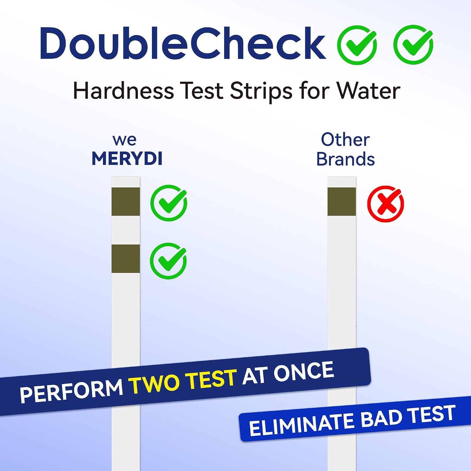 Detalle de Merydi hardness test strips Water Hardness Test Kit, 150 strips, double colour pads